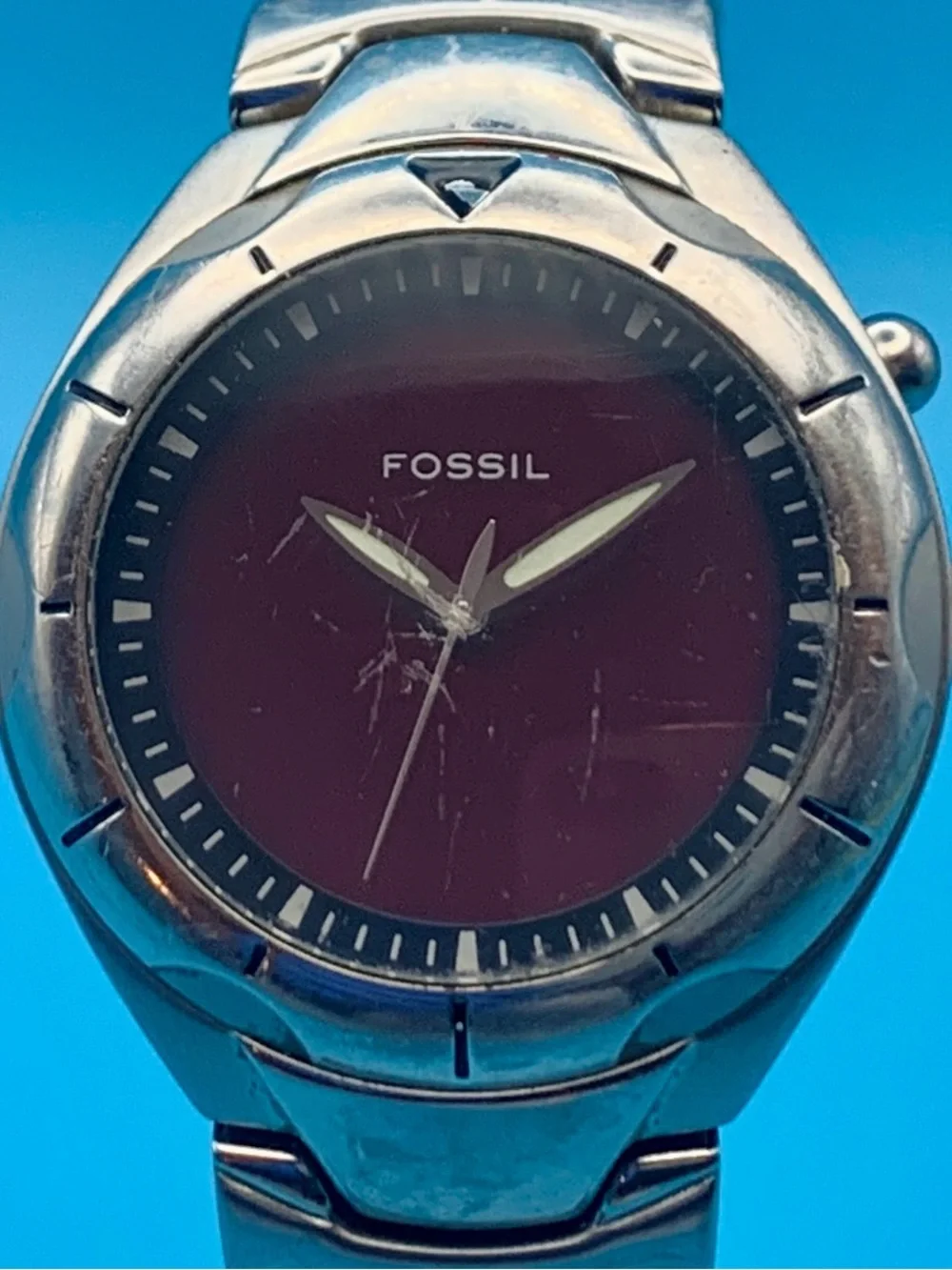 Fossil Men's Stainless Steel Blue Dial Watch